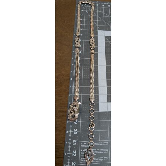 Brighton Belt Silver Bali Silvertone Double Strand L and XL avail READ main image 9